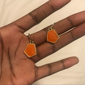 Gold and orange earrings